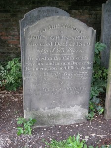 John Gwinnett's Tombstone